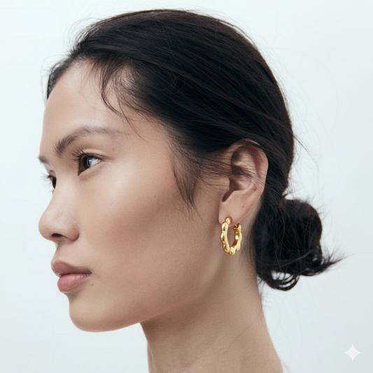 Luna Arc Earrings - 18K Gold Plated Stainless Steel